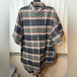 Vermont Flannel Co. Mens 100% Cotton Plaid Button-Up Oversized Shirt One Size